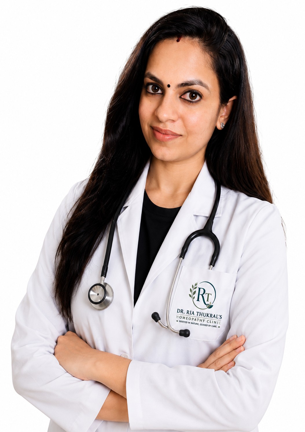 Dr. (Prof.) Ria Thukral Peetla, BHMS, MD (Hom), classical homoeopathic physician, in her clinic